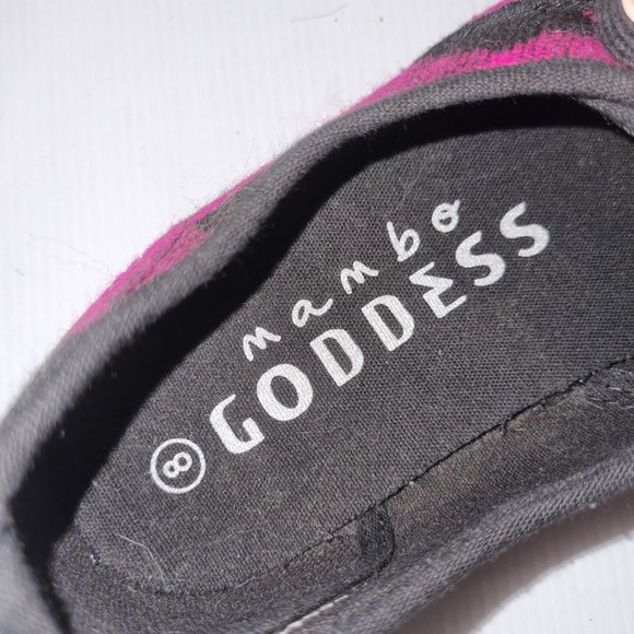 Mambo Goddess Fuschia Pink & Black Plaid Sneakers, Size 8 Retro - Picture 10 of 11